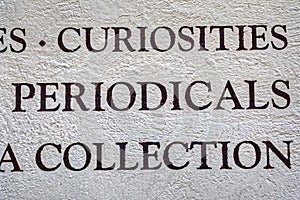 Curiosities, periodicals and collection