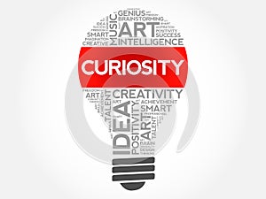Curiosity bulb word cloud