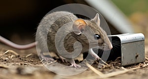 Curiosity piqued - Mouse explores the unknown