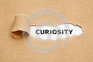 Curiosity Torn Paper Concept photo