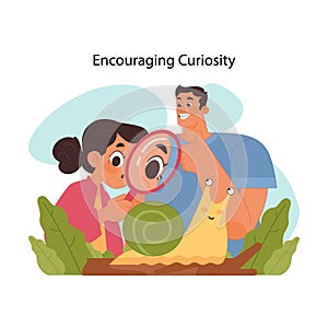 Curiosity in youth concept. Flat vector illustration