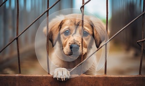 A Curious Canine Peeking Through the Fence