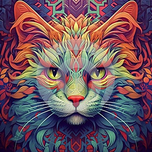 Mystical cat journeys through DMT.