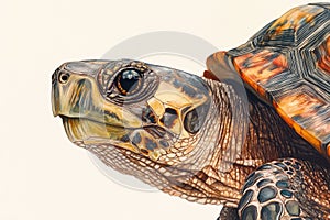 Curious Eastern Box Turtle Portrait