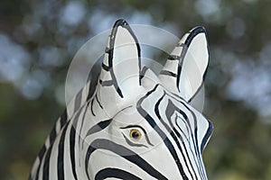 Curious figure of a zebra painted in Ko Chang, Thailand