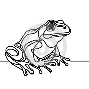 A curious frog with big eyes on white background.