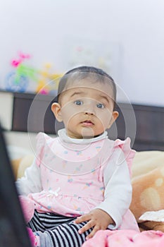 Curious Indian baby girl