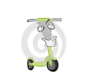 Curious internet meme illustration of electric scooter