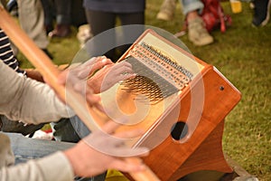 Curious musical instrument, the calimba