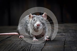 Curious pet rat displays playful demeanor in charming portrait