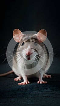 Curious pet rat displays playful demeanor in charming portrait