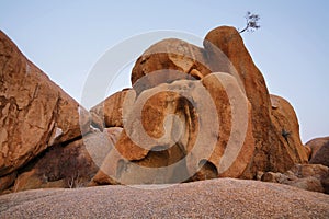 Curious rock formations in Spitzkoppe
