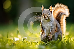 Curious Squirrel Embracing Natures Bounty