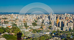 CURITIBA ,BRAZIL - MAY 12, 2016: nice view of some buildings in the city, blue sky as background