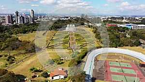 Curitiba Brazil. Public park at downtown city of Parana state.