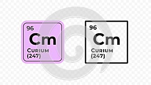 Curium, chemical element of the periodic table vector