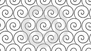 Curl seamless pattern. Simple vector curles on white background. Vector illustration