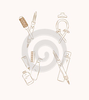 Curl syling tools brown