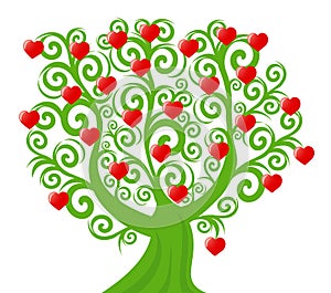 Curl tree with the hearts
