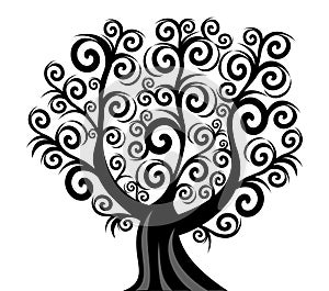 Curl tree isolated on white background