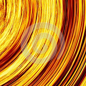 Curled bright explosion fire rays on black backgrounds
