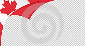 Curled corner Canada flag isolated  on png or transparent  background,Symbols of Canada template for banner,card,advertising ,