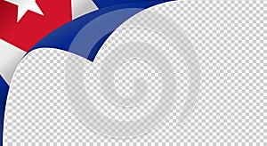 Curled corner Cuba flag isolated  on png or transparent  background,Symbols of Cuba template for banner,card,advertising ,magazine