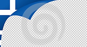 Curled corner Greece  flag isolated  on png or transparent  background,Symbols of Greece template for banner,card,advertising ,
