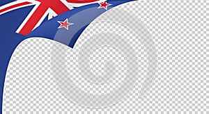 Curled corner New Zealand  flag isolated  on png or transparent  background,Symbols of New Zealand template for banner,card,