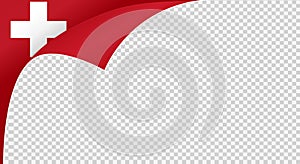 Curled corner Switzerland flag isolated  on png or transparent  background,Symbols of Switzerland template for banner,card,