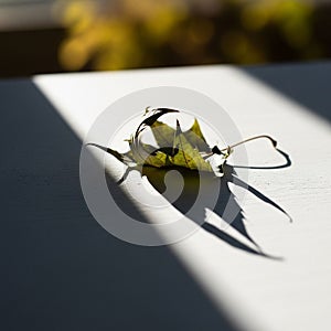 The contrast between the sharp shadows and the leaf s structure