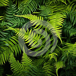 Curled Fern Fronds Unfurling