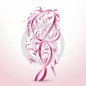 Curled Pink Charm White Isolation