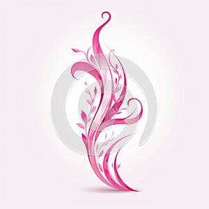 Curled Pink Charm White Isolation