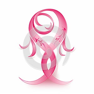 Curled Pink Charm White Isolation