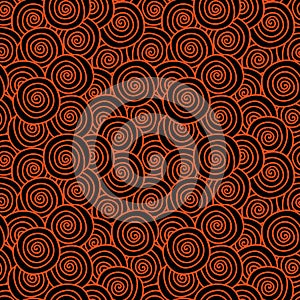 Curled Red Hair Seamless Pattern