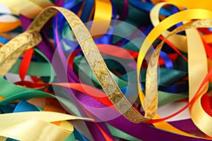 Curled ribbons of different colors