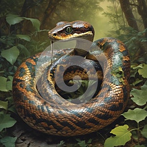 Curled Snake Illustration