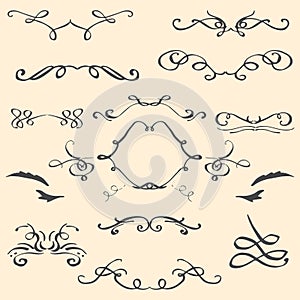Curlicues vintage ornament vector illustration