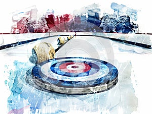 Curling background graphics template