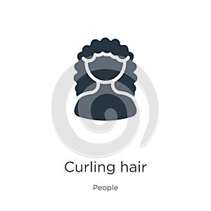 Curling hair icon vector. Trendy flat curling hair icon from people collection isolated on white background. Vector illustration