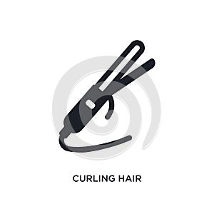 curling hair isolated icon. simple element illustration from woman clothing concept icons. curling hair editable logo sign symbol