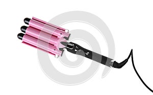 Curling iron isolated on white. Hair styling device