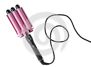 Curling iron isolated on white. Hair styling device