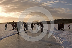 Curling on the Lake of Menteith
