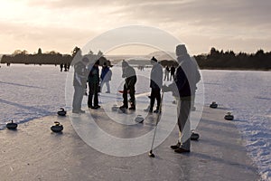 Curling on the Lake of Menteith