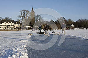 Curling on the Lake of Menteith
