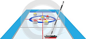 Curling sport game vector illustration