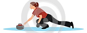 Curling sport, illustration, vector