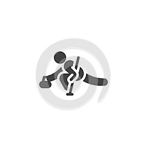 Curling sport vector icon